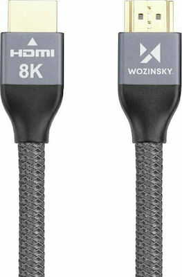 Wozinsky HDMI 2.1 Кабел HDMI мъжки - HDMI мъжки 5м Сив (WHDMI-50)