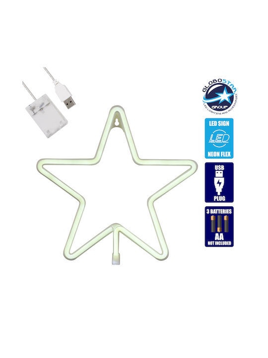 GloboStar Plastic Illuminated Christmas Decorative Pendant Star 27.5x1.5x27.5cm White