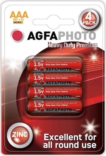 AgfaPhoto Premium Цинкови батерии Цинк AAA 1.5V 4бр