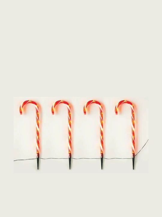 Aca Iluminată De Crăciun Plastică Figurină Candy Înălțime 60cm. 4buc 4 Candy Stakes