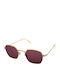 Hally&Son Sunglasses with Gold Metal Frame and Burgundy Lens HS770S 03