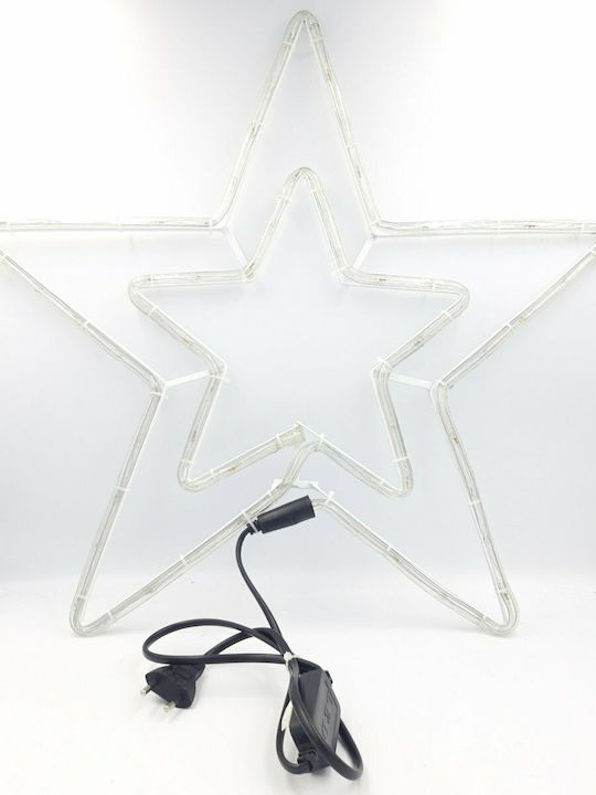 Plastic Illuminated Christmas Decorative Pendant Star 54x54cm White