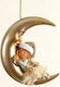 Baby Girl on moon ornament 12cm