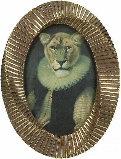 Zaros Lion Polyresin Photo Frame Gold