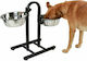 Kerbl Feeding Bar Deluxe Stainless Steel Bowl Food & Water for Dog with Base 2x 2.8lt 52cm in Silver Color
