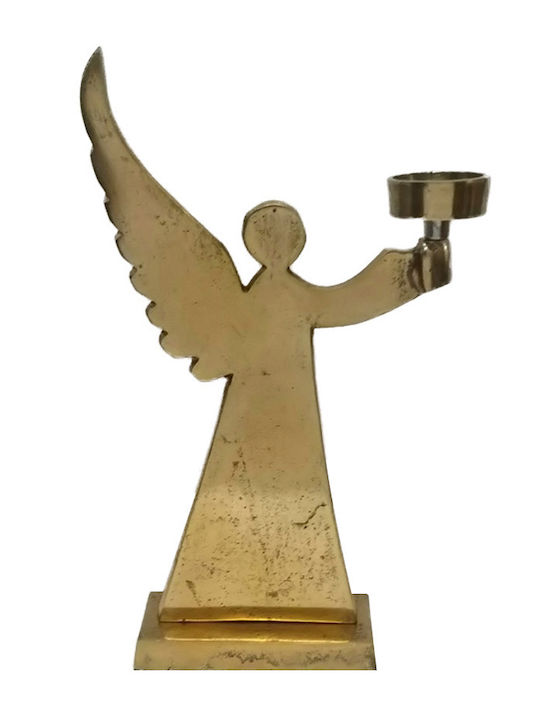Liberta Crăciun Metalic Suport pentru lumânare Auriu Angel 31.5x19cm.