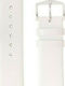 Hirsch Toronto Medium Δερμάτινο Λουράκι Λευκό 16mm