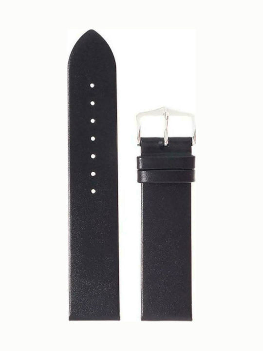 Hirsch Toronto Long Δερμάτινο Λουράκι Μαύρο 16mm