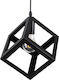 GloboStar Cube Pendant Lamp E27 Black