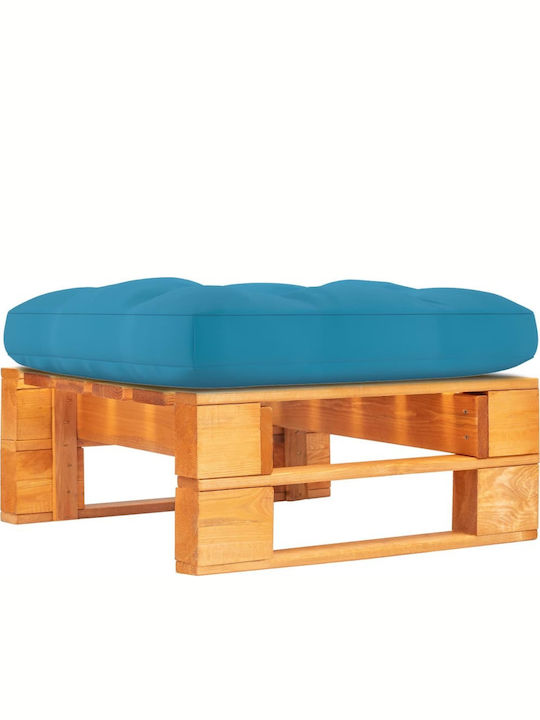 Hölzernes Außenbereich-Hocker Würfel mit Kissen Melly / Himmelblau 60x60x25cm