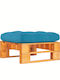 Hölzernes Außenbereich-Hocker Würfel mit Kissen Melly / Himmelblau 60x60x25cm