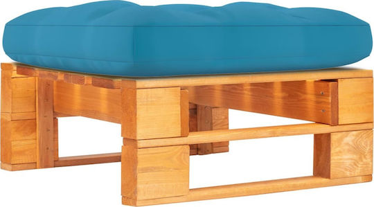 Wooden Cube Outdoor Stool with Cushion Melly / Blue 60x60x25cm