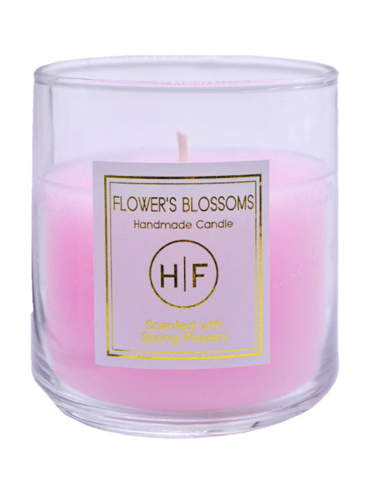 HF Αρωματικό Κερί σε Βάζο με Άρωμα Λουλούδια Άνοιξης Ροζ 140gr