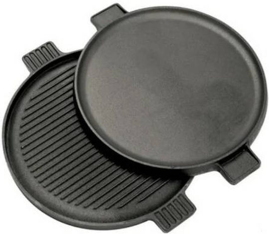 Calfer Gas Baking Plate Pizza Double Sided with Cast Iron Flat & Grill Surface 35cm