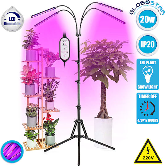 GloboStar Desk Grow Light with LED and Power 20W 150cm.