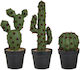 Inart Artificial Plant in Small Pot Cactus Green 27cm 1pcs