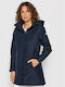 Helly Hansen Aden Women's Long Sports Jacket Waterproof for Winter with Detachable Hood Navy Blue