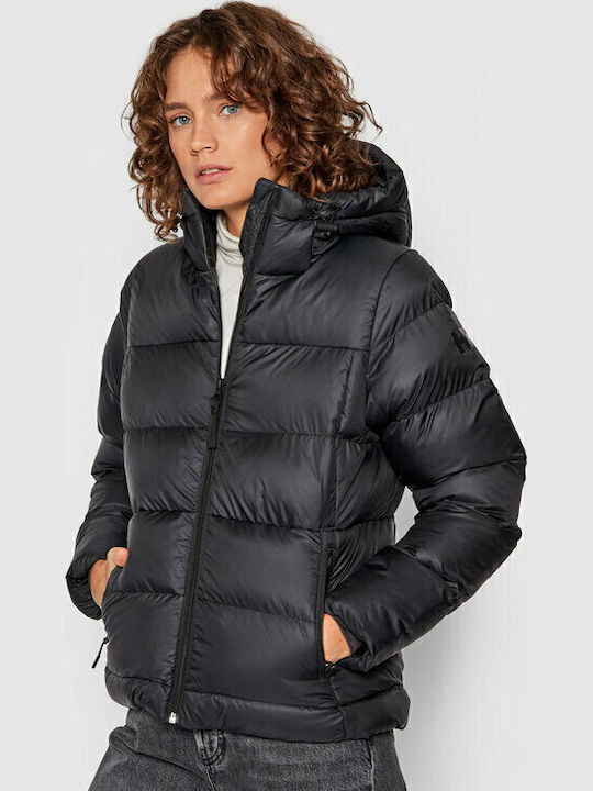 Active Kurz Damen Puffer Jacke für Winter Schwarz