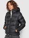 Active Kurz Damen Puffer Jacke für Winter Schwarz