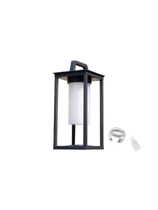 Aca Outdoor Lattern Lamp Built-In Led Black