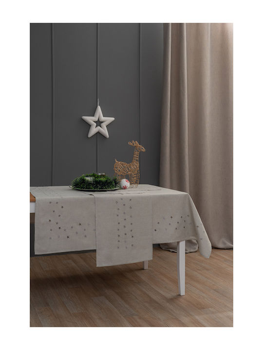 Palamaiki Weihnachts- Tischtuch Stoff Gray B140xL140cm. 1Stück