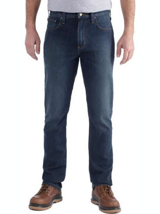 Ανδρικό Παντελόνι Τζιν με Slim Straight Εφαρμογή Navy Μπλε