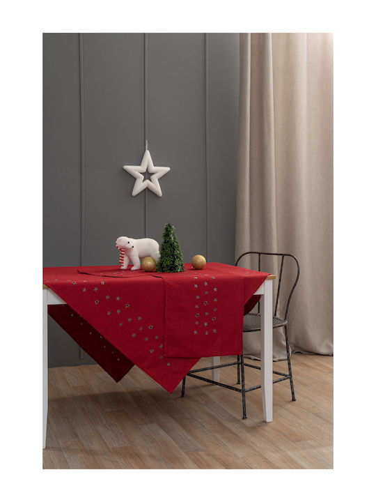 Palamaiki Weihnachts- Tischtuch Stoff Rot B140xL140cm. 1Stück