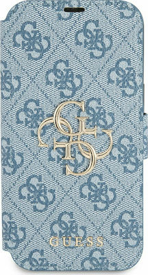 Guess 4G Metal Logo Synthetic Leather Book Blue (iPhone 13 mini)