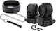 Darkness Leather Handcuffs Black Neck & Limb Restraint Set Black