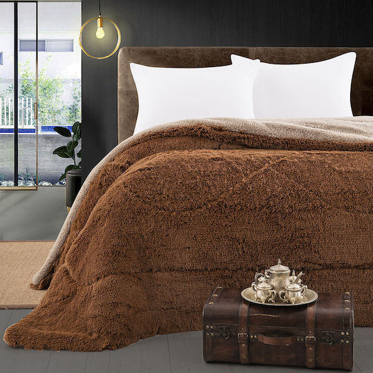 Beauty Home Κουβερτοπάπλωμα Υπέρδιπλο 220x240εκ. Καφέ Beauty Home Κουβερτοπάπλωμα Υπέρδιπλο 220x240εκ. Καφέ
