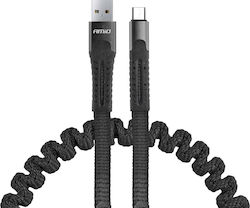 AMiO UC-12 02529 Spiral USB 2.0 σε micro USB 1.2m Μαύρο