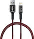 AMiO UC-10 Плетена USB-A към Lightning кабел Червен 1м (02527)