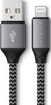 Satechi Плетена USB-A към Lightning кабел 15W Сив 0.25м (ST-TAL10M)