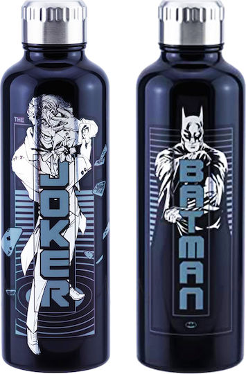 Paladone Batman Παιδικό Παγούρι Batman Αλουμινίου με Βιδωτό Καπάκι Non Spill Μπλε 500ml