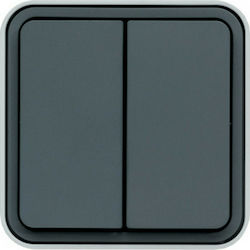 Hager Cubyko Complete Wall Push Button with Frame Gray WNC044