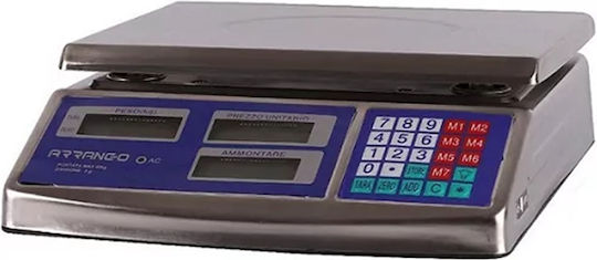 Arrango Elektronisch Einzelhandelswaage mit einer Wiegekapazität von 40kg und einer Unterteilung von 2gr