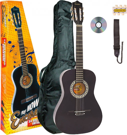 JHS Encore Kids Classical Guitar 3/4 Outfit Pack Black