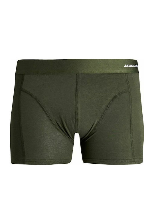 Jack & Jones Boxeri pentru bărbați Verde / Noapte de pădure 3Pachet