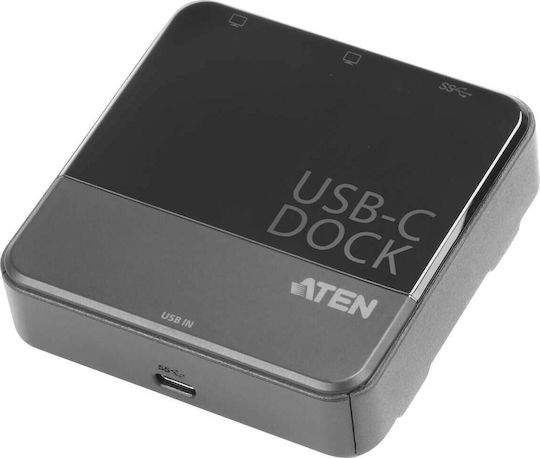 Aten USB-C Dockingstation für Laptops mit HDMI 4K und Bildschirmverbindungen 2 Monitore Schwarz (UH3233)