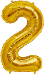 Balloon Foil Number 2 Gold Νο2 40cm