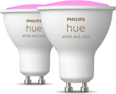 Philips Hue White & Color Ambiance Smart LED Bulbs 4.3W for Socket GU10 RGB 2pcs