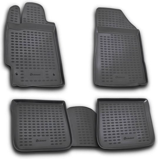 Novline Set of Front and Rear Mats 4pcs Tray Type for Toyota Camry 2006+ Gray