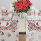 Borea Christmas Tablecloth Runner Fabric Red L180xW140cm.