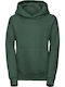 Kinder-Sweatshirt mit Kapuze und Taschen Grün R-575B-0