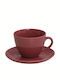 Espiel Essentials Ceramic Cappuccino Cup Set 220ml Pomegranate