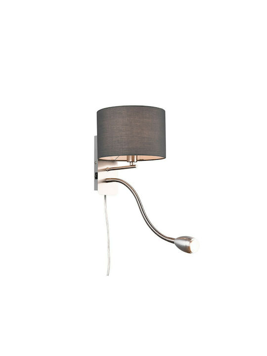 Trio Lighting Hotel Модерен Осветително тяло За стена с фасунга E14 и ключ Сив 20x23.5см.