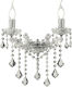 Ondaluce Damasco Classic Lamp Wall with Socket E14 Silver 40x30cm