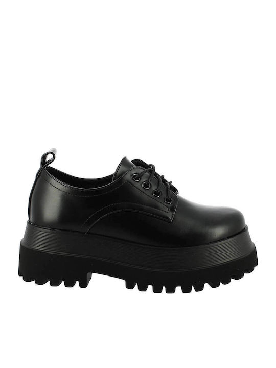 IQ Shoes 92.N5500 Γυναικεία Derby σε Μαύρο Χρώμα