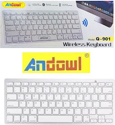 Andowl Q-901 Wireless Bluetooth Keyboard Only English US White