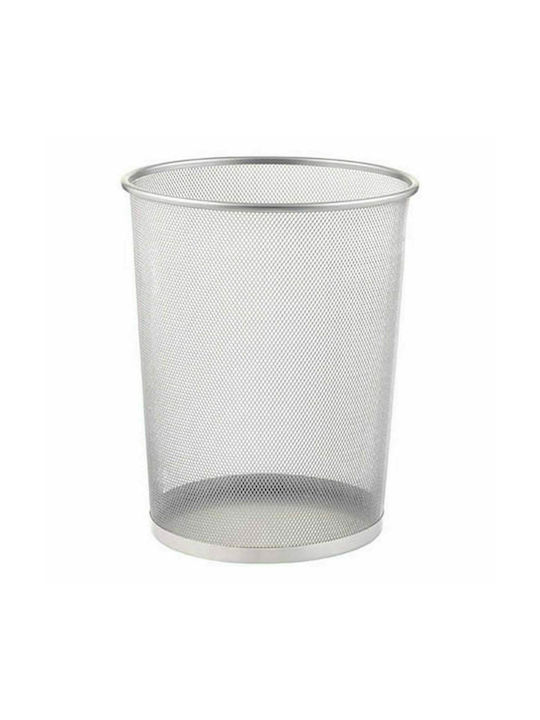 Offishop Office Metal Waste Bin Silver